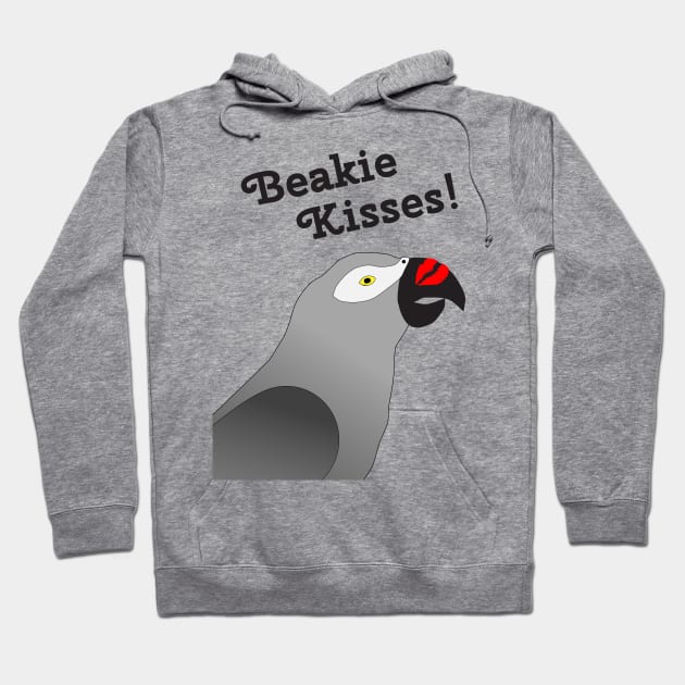 Beakie Kisses African Grey Parrot Hoodie by Einstein Parrot